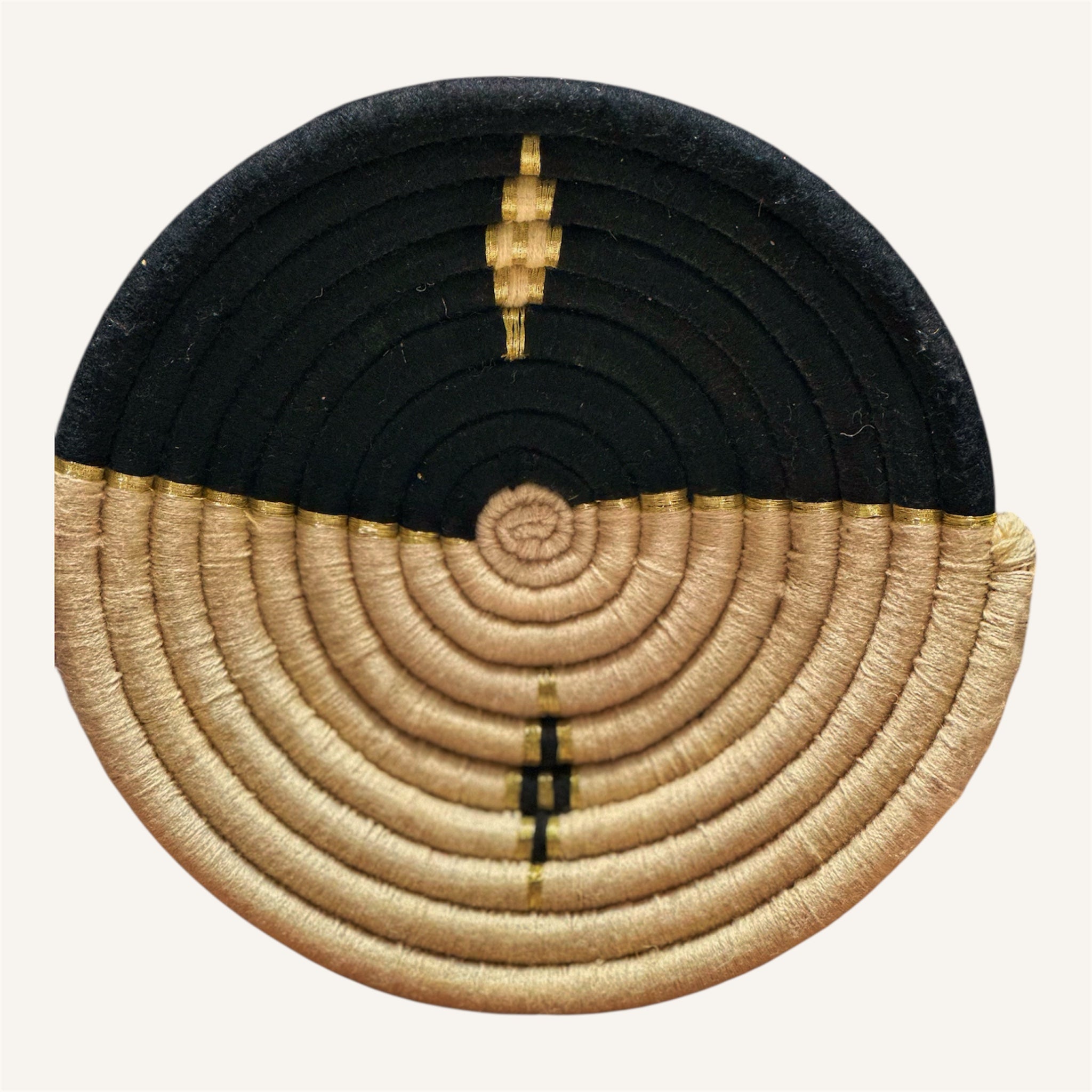 Handwoven Black & Natural Basket