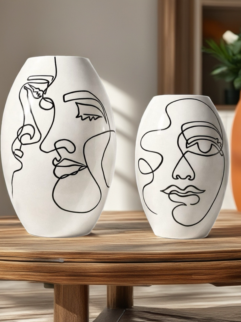 Handmade Abstract Face Vases – Moroccan Craftsmanship
