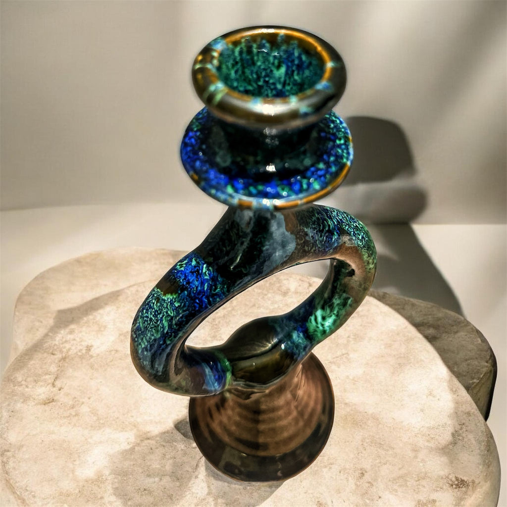 Handmade Ceramic Sculptural Candle Holders (Set of 2)