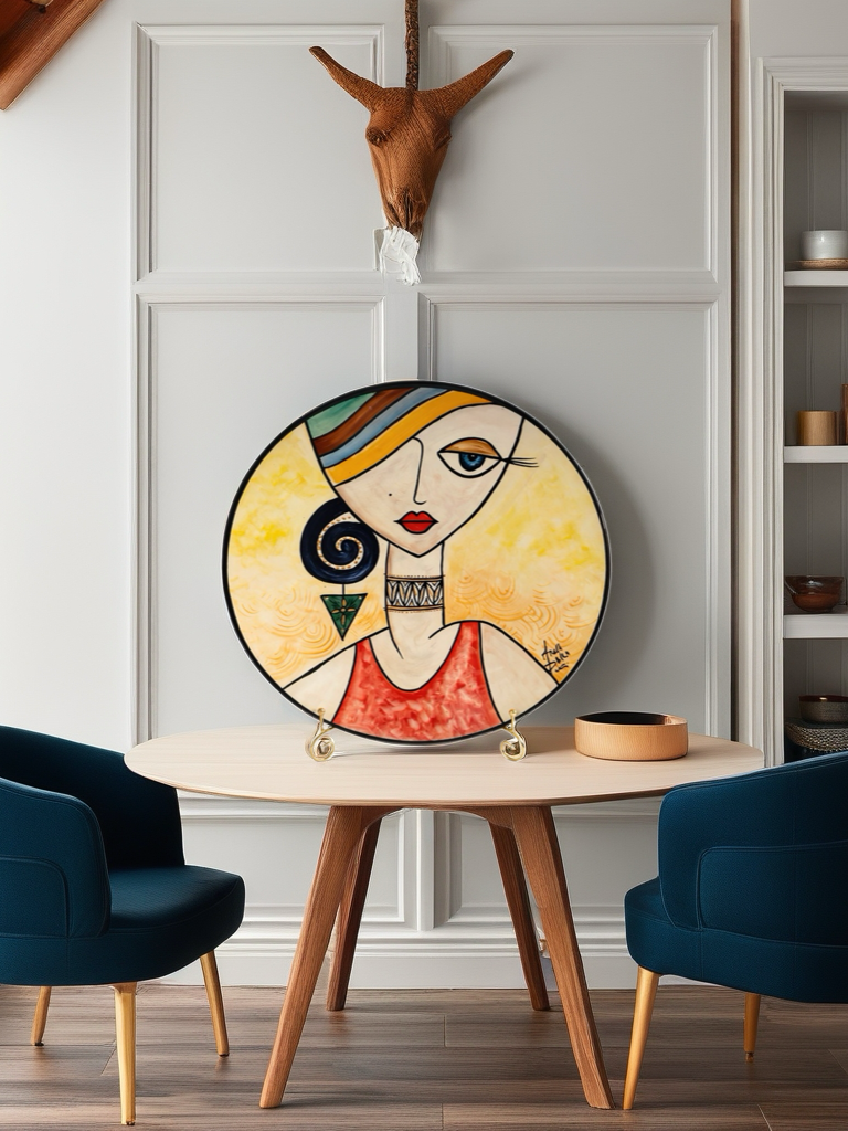 Handmade Decorative Plate – Red Clay & White Clay Finish (One of a Kind)