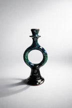 Handmade Ceramic Sculptural Candle Holders – Green & Blue Glaze