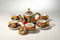 Complete Tea Set – White Clay & 12K Gold
