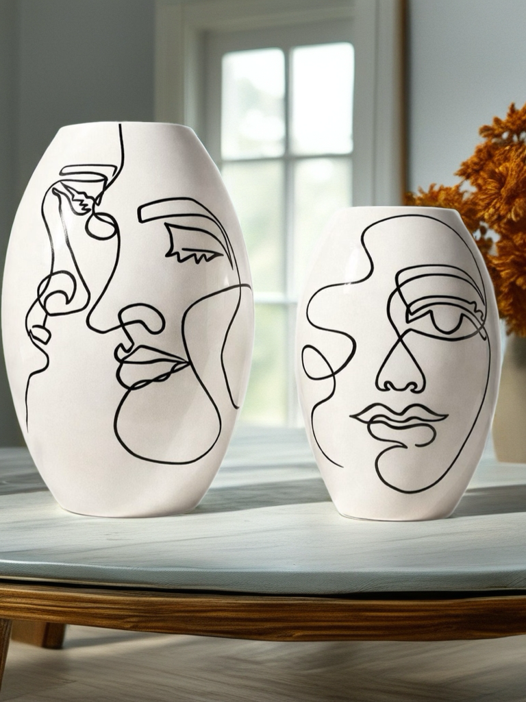 Handmade Abstract Face Vases – Moroccan Craftsmanship