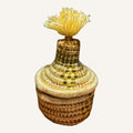 Mini Handwoven Storage Basket with Lid & Tassel