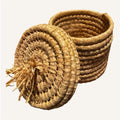 Handwoven Natural Storage Basket with Lid