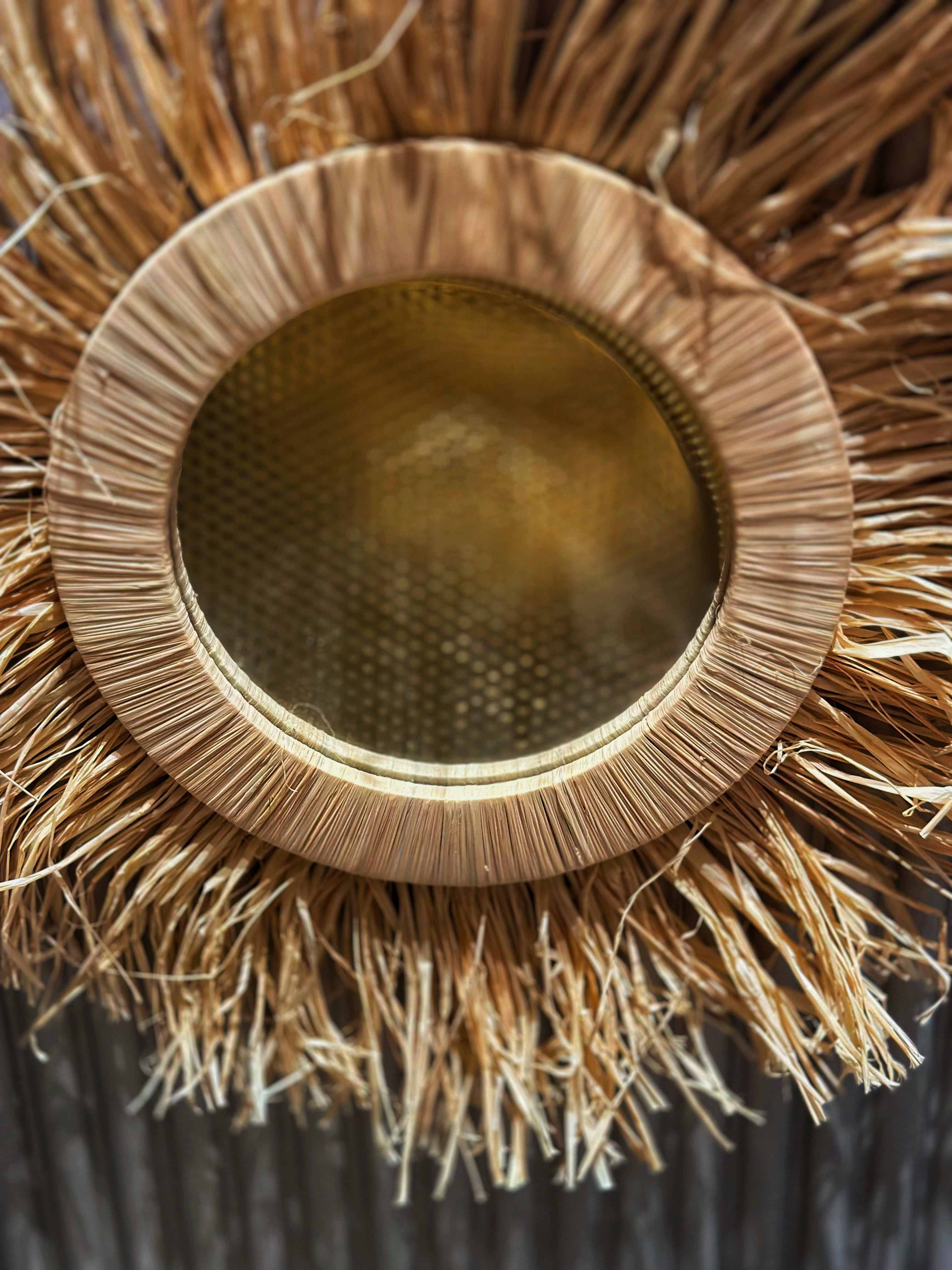 Zonvormige Spiegel van Natuurvezel