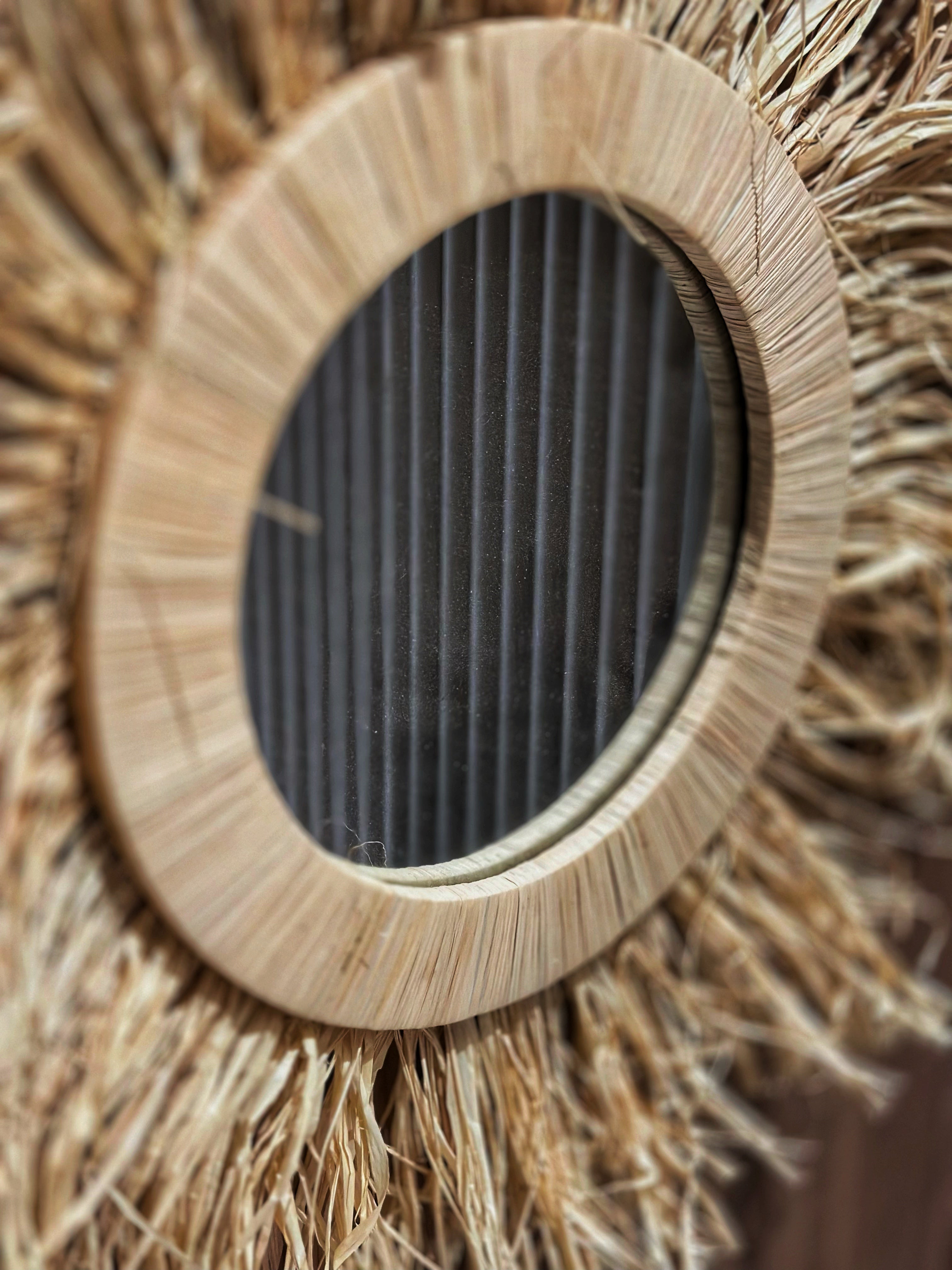 Zonvormige Spiegel van Natuurvezel